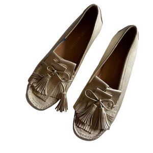 STUART WEITZMAN | gold leather tassel loafers 6